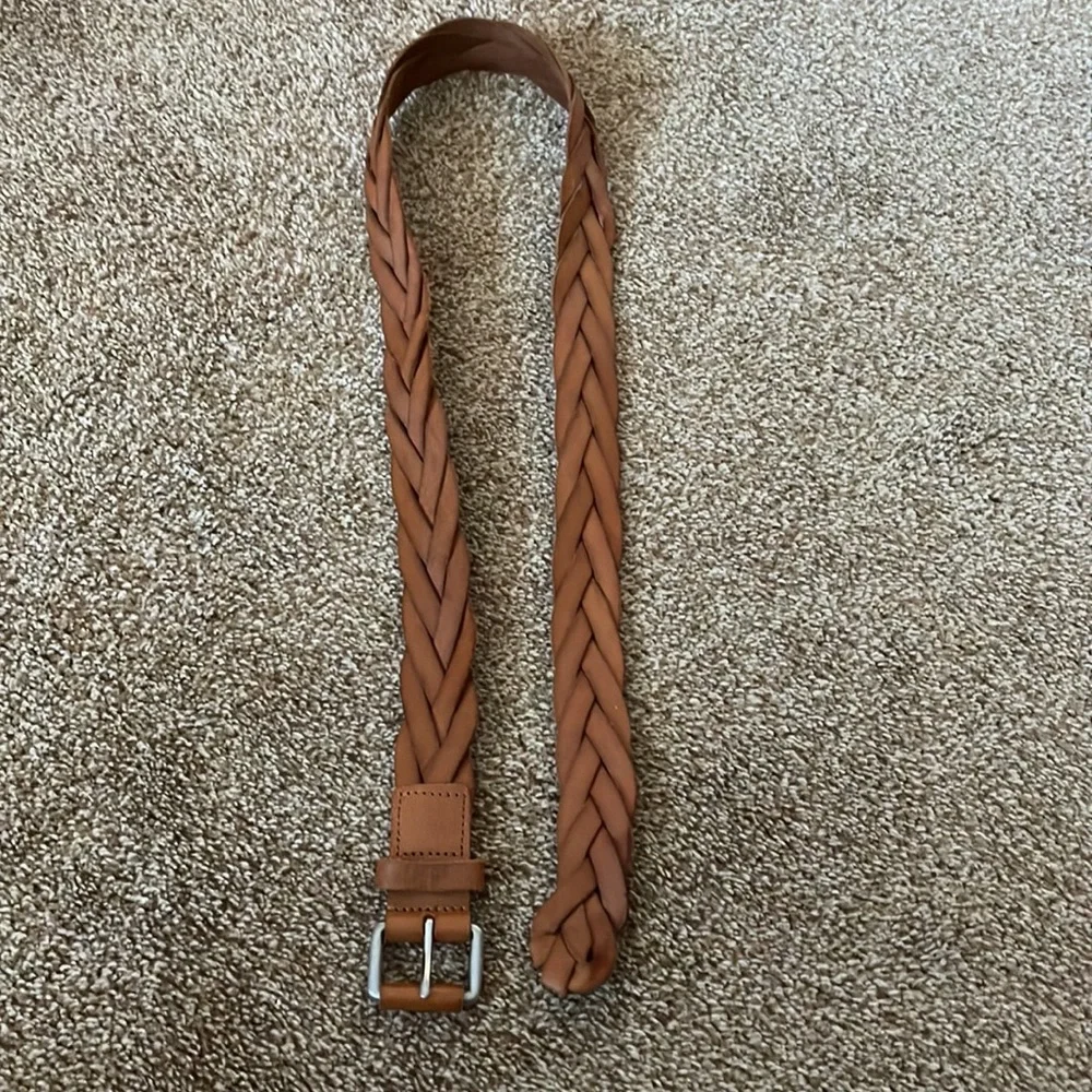 Carmel brown woven leather belt 42”